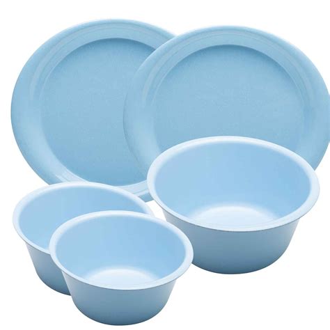 Zakwave Microwave-Safe 5-Piece Dinner Set - Sky Blue - shown in Sky ...