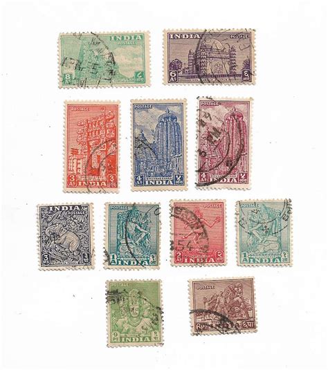 Buy IHC~ Rare Collection of 1st Series 1949 Indian Archaelogical Stamps ( 11 Different Stamps ...