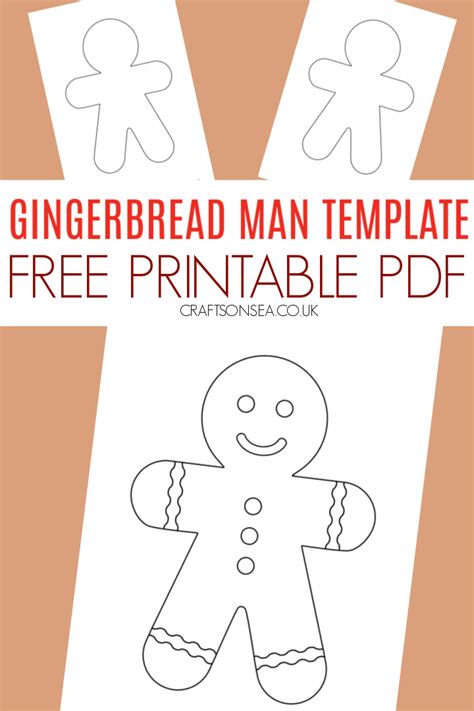 FREE Gingerbread Man Template (Printable PDF) - Crafts on Sea