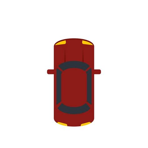 Premium Vector | Top view driverless car icon flat illustration of top view driverless car ...