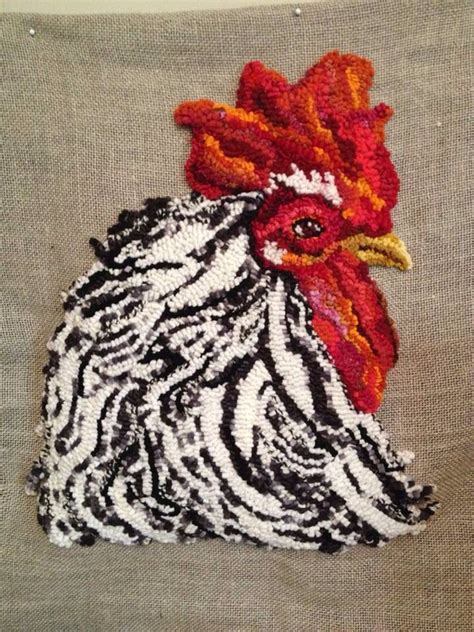 Chicken … | Rug hooking designs, Rug hooking, Hand hooked wool rug