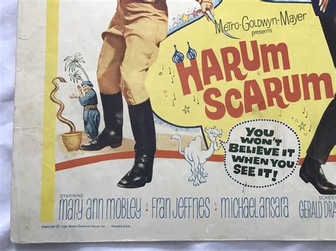 "HARUM SCARUM" 1965 ORIGINAL MOVIE POSTER FIRST ISSUE 22X28 ELVIS PRESLEY MOBLEY - 1960-69