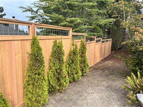 Unique custom design cedar fence - Sky Fence Company, Inc. | Top Fence ...