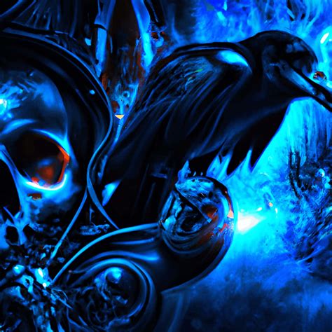 Download Blue_ Fire_ Skull_ Artwork Wallpaper | Wallpapers.com