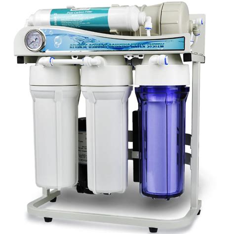 ISPRING Dual-Flow 500 GPD Commercial Grade Tankless Under Sink Reverse Osmosis Water Filtration ...