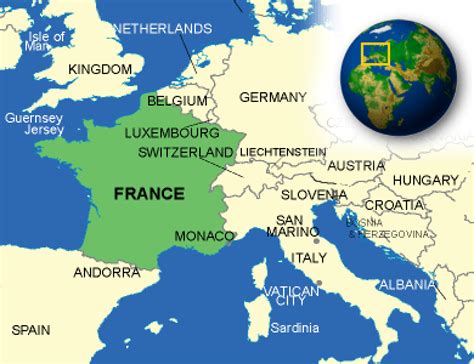 Map of France. Terrain, area and outline maps of France - CountryReports