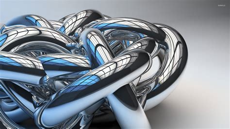 Shiny metal intricate tubes wallpaper - 3D wallpapers - #24476