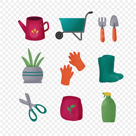 Gardener Tools Clipart Vector, Hand Drawn Collection Of Cute Gardening ...