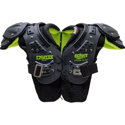 Schutt Youth DS Flex 2.0 All-Purpose Football Shoulder Pads Black/Lime ...