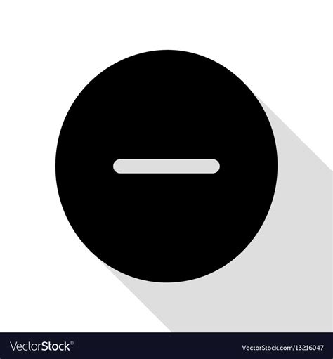 Negative symbol minus sign black Royalty Free Vector Image