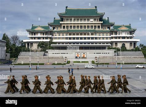 North Korea, Pyongyang, Kim Il Sung Square, the Library Stock Photo - Alamy