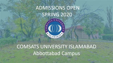 [Admissions Open Spring 2020] COMSATS University, Abbottabad Campus - Jaamiah.com