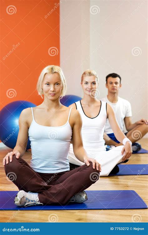 People doing yoga exercise stock photo. Image of female - 7753272