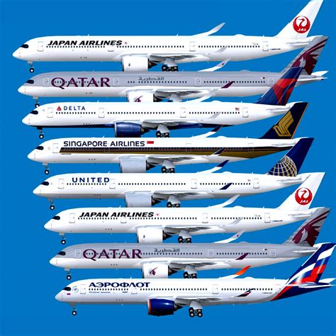 Airbus A350-900 / A350-1000 Base + 8 Liveries 3d model