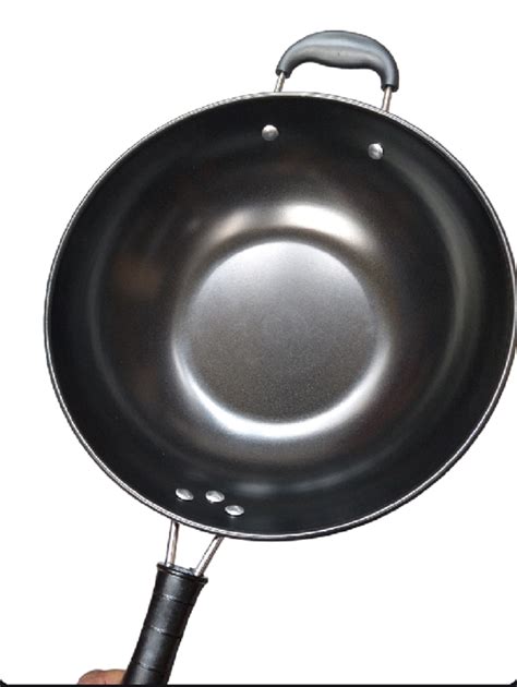 Large Big 32cm Wok with helper handle 100% Carbon Steel Non Stick ...