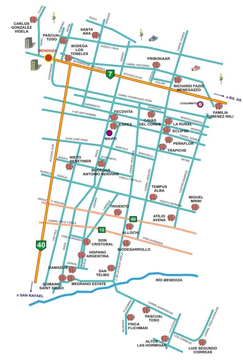 Mendoza Area Wine Map - Mendoza Argentina • mappery