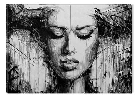 Startonight Canvas Wall Art Black and White Abstract Woman Sensuality in Art, Dual View Surprise ...
