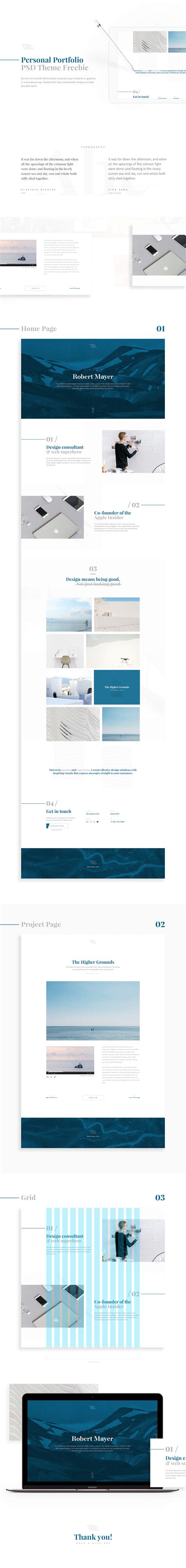 Free Portfolio PSD Template :: Behance