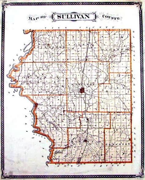 Map of Sullivan County, Indiana - Art Source International