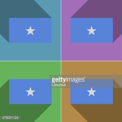 Flags Somalia. Set Of Colors Flat Design And Long Shadows. Stock Clipart | Royalty-Free | FreeImages