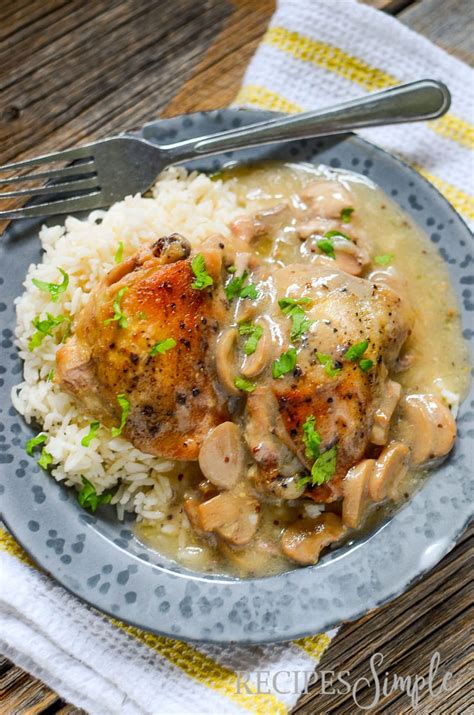 Slow Cooker Mushroom Mustard Chicken - Recipes Simple