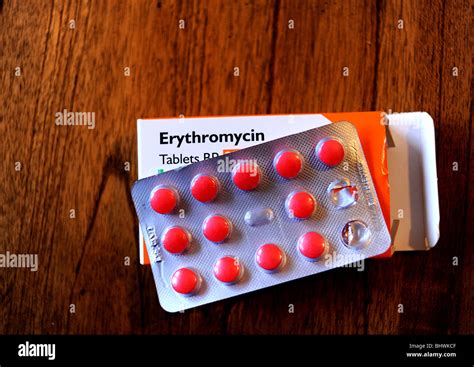 Erythromycin macrolide antibiotic tablets used for the treatment of infections in respiratory ...