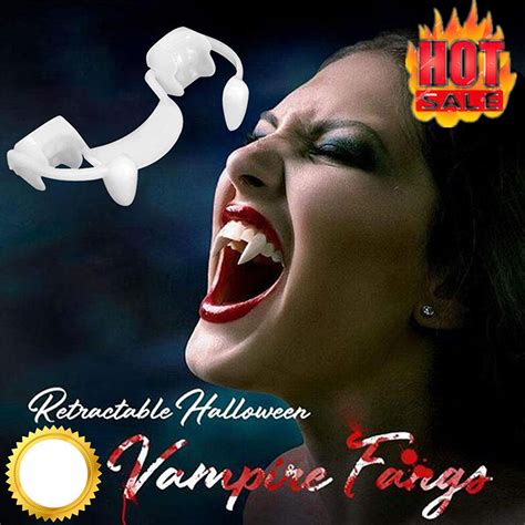 Buy Travelwant Retractable Halloween Vampire Fangs Teeth, Scary Creepy Fake Vampire Fangs Teeth ...