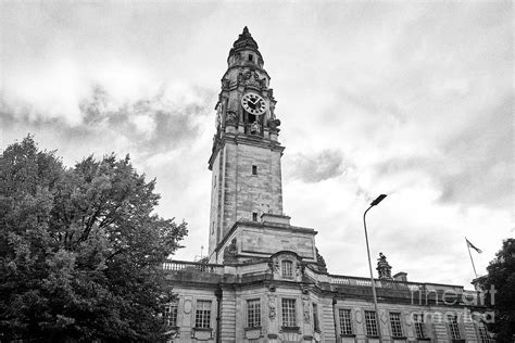 clock tower on Cardiff City Hall building Wales United Kingdom Photograph by Joe Fox - Fine Art ...