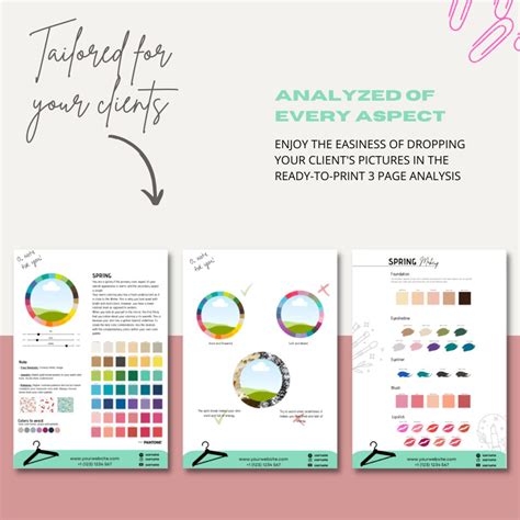 4 SEASONS Editable Template in Canva Color Theory Analysis for Stylists and Makeup Artists ...