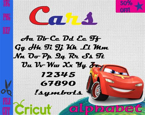 Cars svg, Cars font ttf, Alphabet svg, Letters svg, Font Svg, svg files for cricut and ...