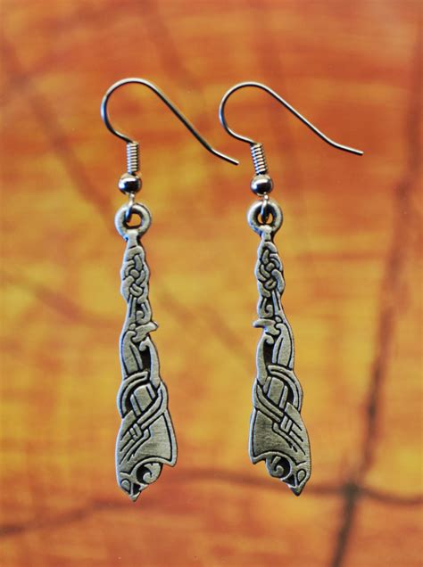 Viking Dragon Earrings in Fine Pewter by Treasure Cast | Dragon earrings, Viking jewelry, Viking ...