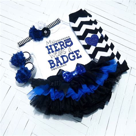 My Hero Wears a Badge Outfit Baby Police Outfit Thin Blue - Etsy