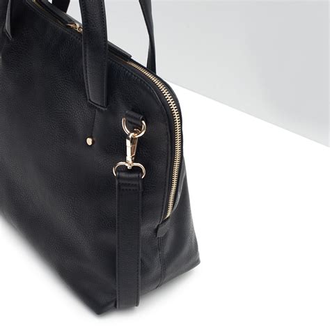 Zara Soft City Bag in Black | Lyst