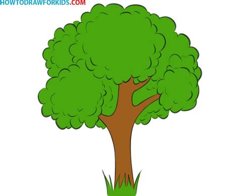 how to draw a Tree | Tree drawing, Tree drawing for kids, Easy drawings