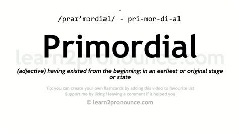 Pronunciation of Primordial | Definition of Primordial - YouTube