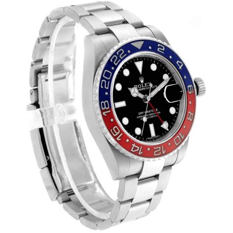 Rolex GMT Master II White Gold Pepsi Bezel Men's Watch 116719 Box For Sale at 1stDibs | rolex ...