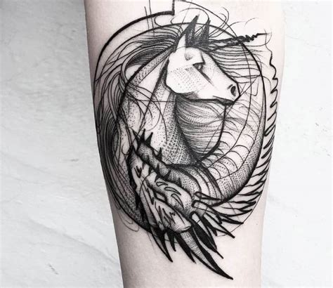 Unicorn with Dragon tattoo by Frank Carrilho | Photo 14660