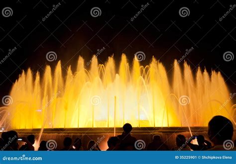 Night View of Magic Fountain Stock Image - Image of dance, performance: 35225901