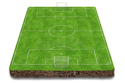 O Campo De Futebol 3d Rende Ilustração Stock - Ilustração de prado ...