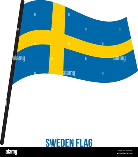 Sweden Flag Waving Vector Illustration on White Background. Sweden ...