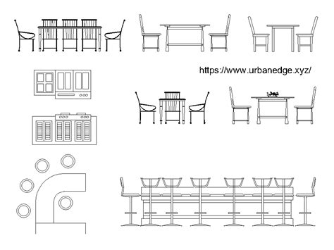 Multiple Dining Table Elevation 2d Blocks Cad Drawing - vrogue.co