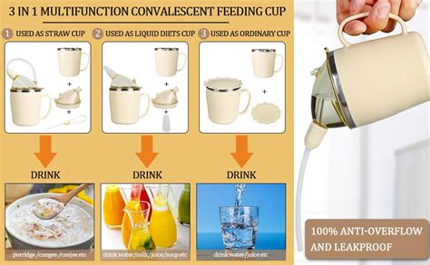 KIKIGOAL Convalescent Feeding Cup, Drinking Cup with Straw for Disabled ...