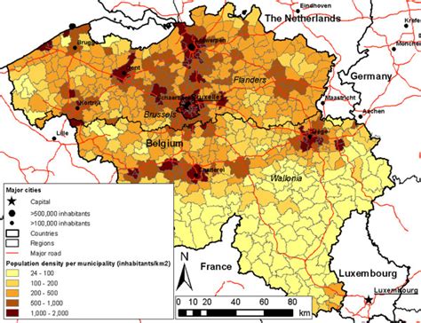 Study area indicating Belgium and its neighbouring countries, the... | Download Scientific Diagram