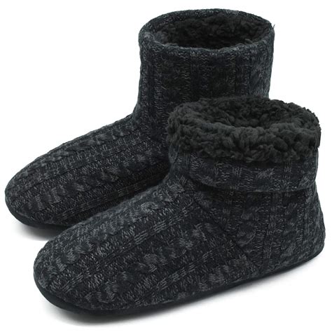 Buy ONCAI Men‚„s-Slipper-Boots-Winter-Fleece-House-Slippers Knitted ...