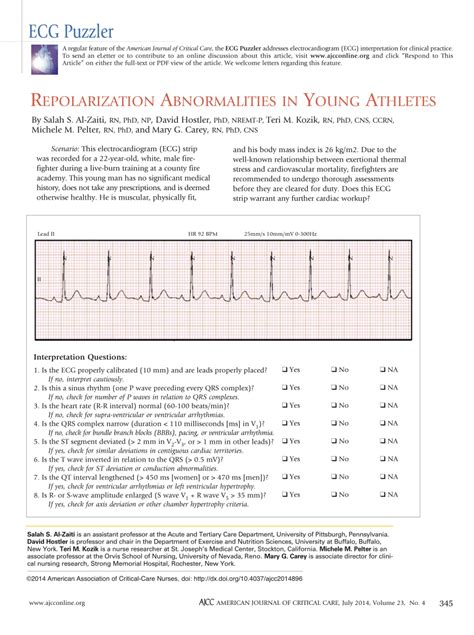 (PDF) Repolarization Abnormalities in Young Athletes