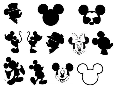 Mickey Silhouette Vector at Vectorified.com | Collection of Mickey Silhouette Vector free for ...