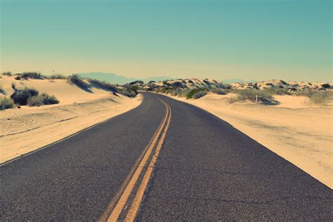 Free Images : landscape, sand, horizon, morning, desert, dune, highway, asphalt, pavement, road ...