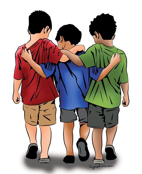 Three Boys Hugging Each Other