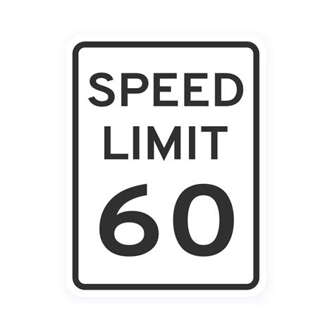 Speed limit 60 road traffic icon sign flat style design vector ...