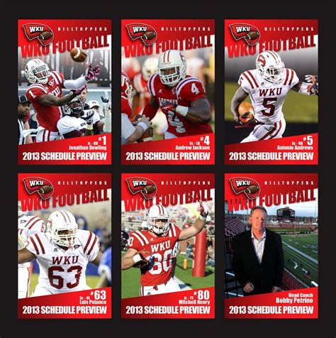 SCHEDULE CARDS - WKU Football Pre Season Schedule Preview Cards ...